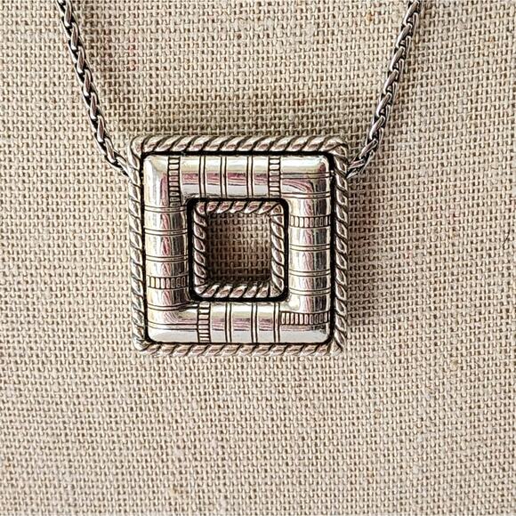 Brighton‎ Blue and White Enamel Square Pendant Necklace - Picture 7 of 7